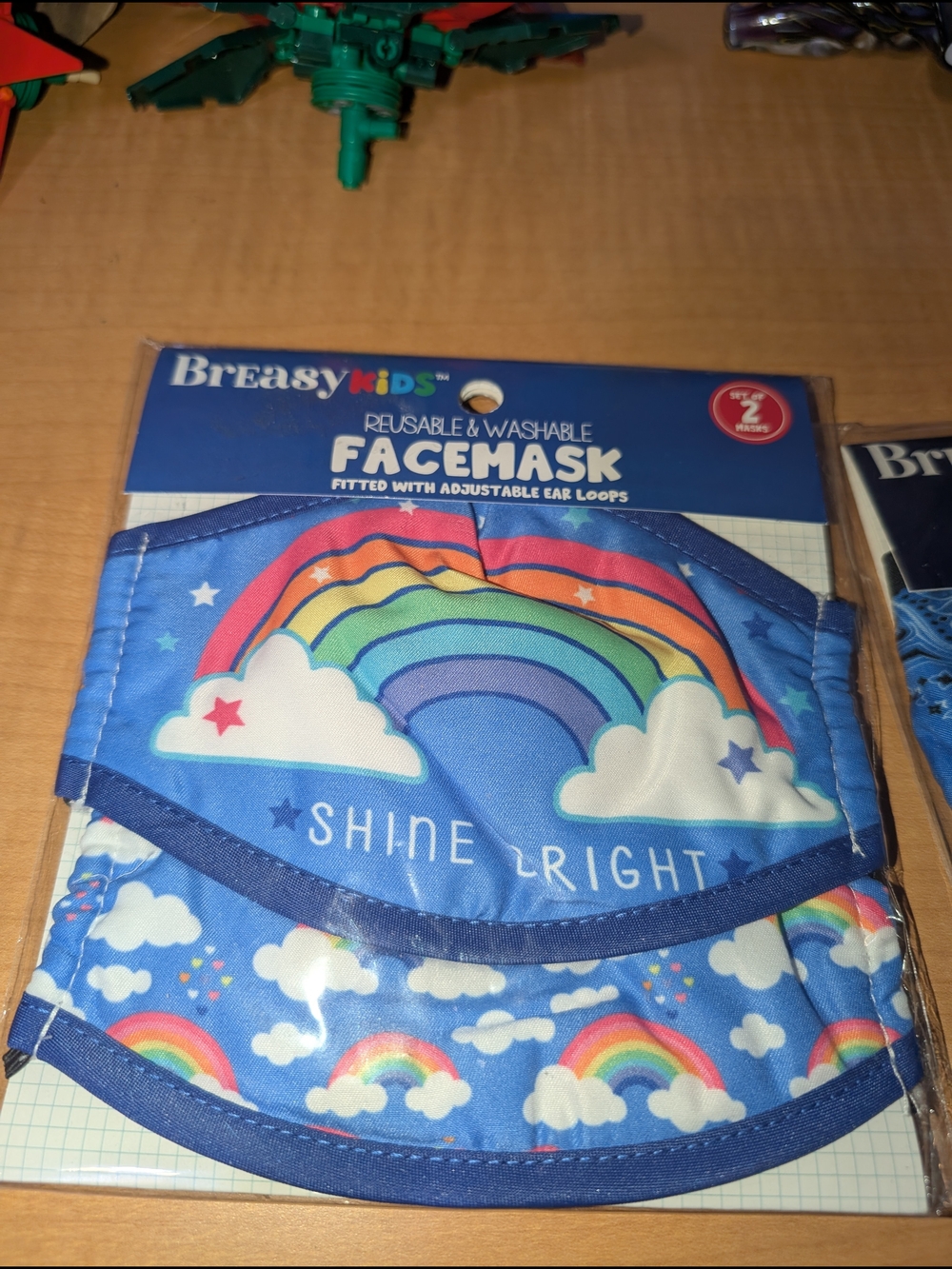 BreasyKids Rainbow "Shine Bright" Reusable Kids Face Mask - Blue